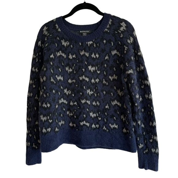 Athleta Merino Wool Hawthorn Textured Crew Sweater, Sahara Navy, Size S - Picture 4 of 8